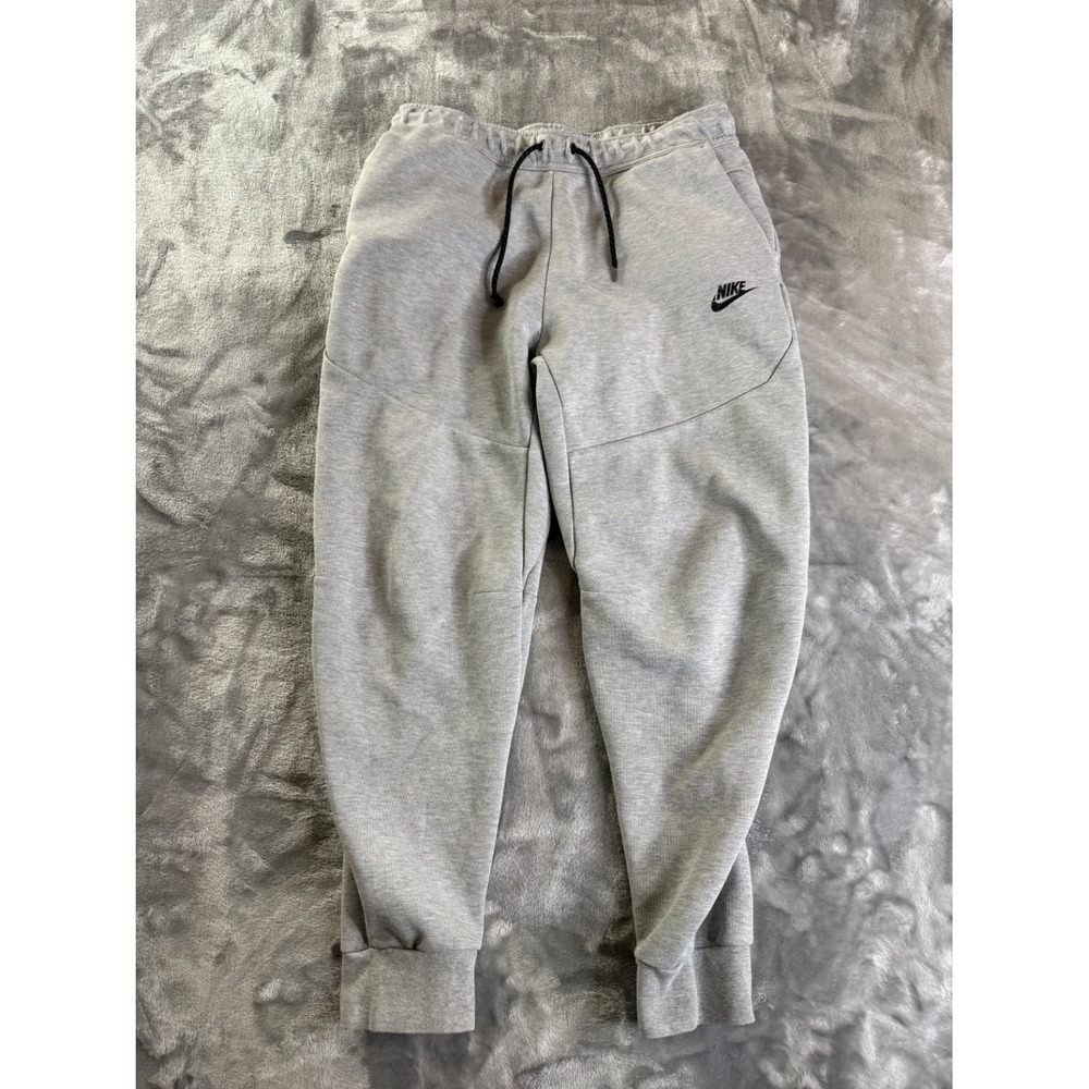 Nike Tech Fleece Joggers Men's Pants Gray Cotton Blend Size M Tapered Flaw